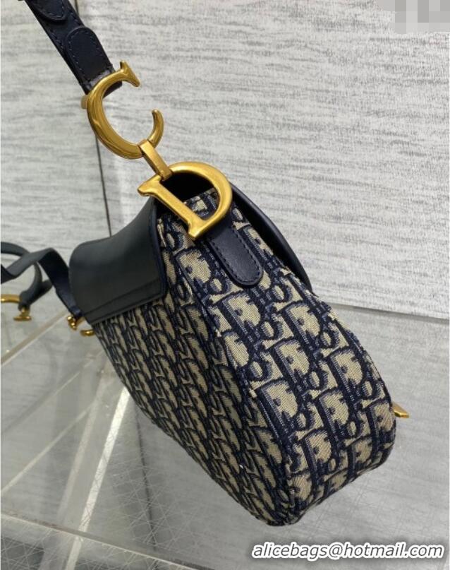 Trendy Design Dior Medium Soft Saddle Bag with Strap in Dior Oblique Jacquard and Calfskin 0521 Blue 2025