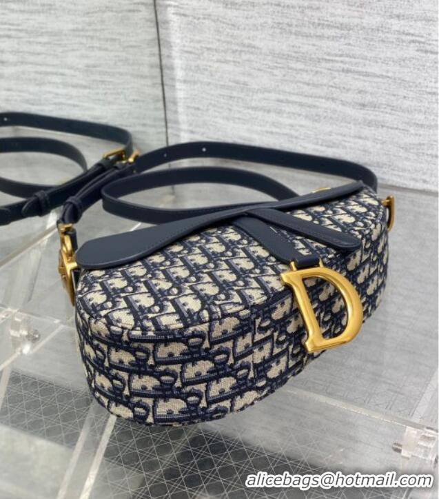 Trendy Design Dior Medium Soft Saddle Bag with Strap in Dior Oblique Jacquard and Calfskin 0521 Blue 2025