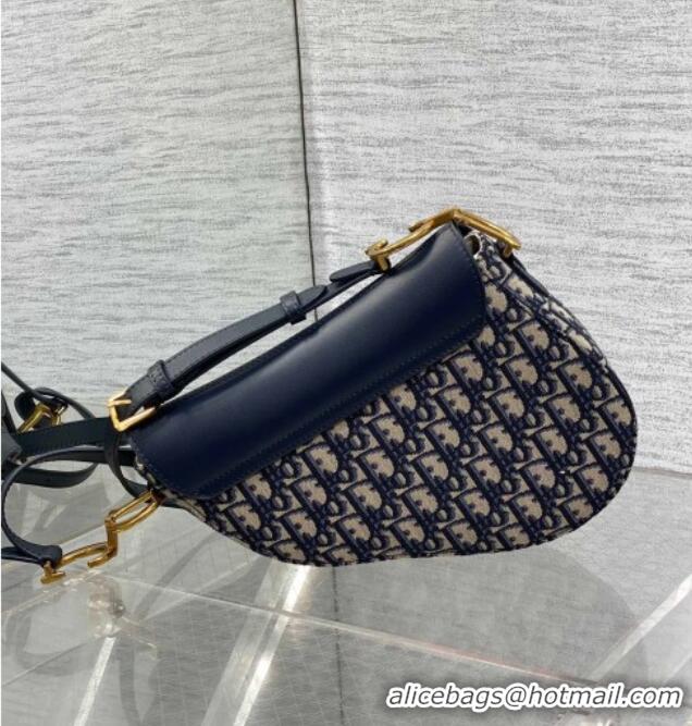 Trendy Design Dior Medium Soft Saddle Bag with Strap in Dior Oblique Jacquard and Calfskin 0521 Blue 2025