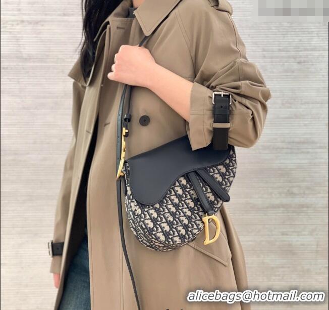 Trendy Design Dior Medium Soft Saddle Bag with Strap in Dior Oblique Jacquard and Calfskin 0521 Blue 2025