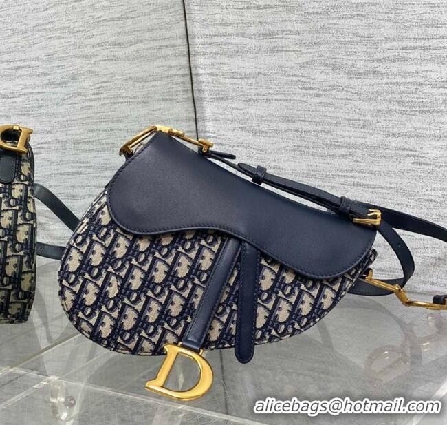 Trendy Design Dior Medium Soft Saddle Bag with Strap in Dior Oblique Jacquard and Calfskin 0521 Blue 2025
