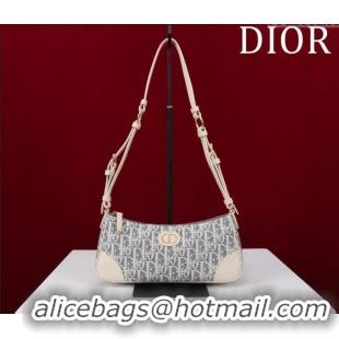Spot Bulk Dior 30 Montaigne Wanderlust Mini Bag in Dior Oblique Chambray with Raffia Effect and Light Biscuit Smooth Cal