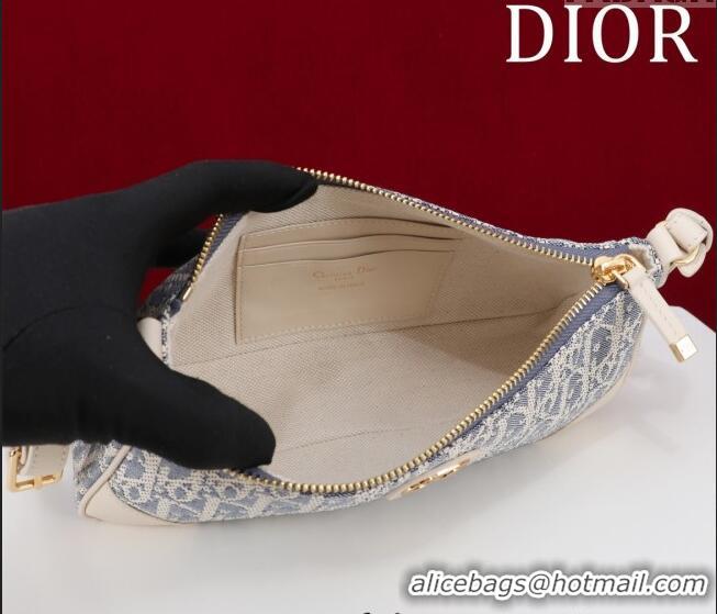 Spot Bulk Dior 30 Montaigne Wanderlust Mini Bag in Dior Oblique Chambray with Raffia Effect and Light Biscuit Smooth Cal
