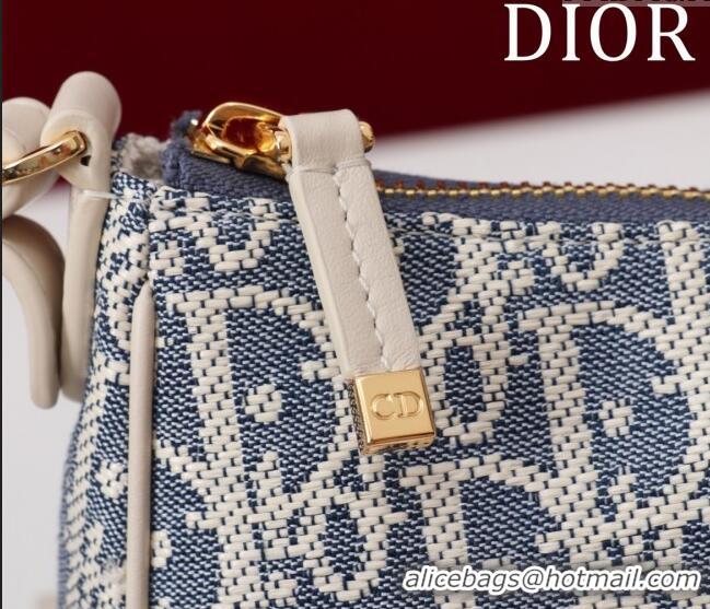 Spot Bulk Dior 30 Montaigne Wanderlust Mini Bag in Dior Oblique Chambray with Raffia Effect and Light Biscuit Smooth Cal