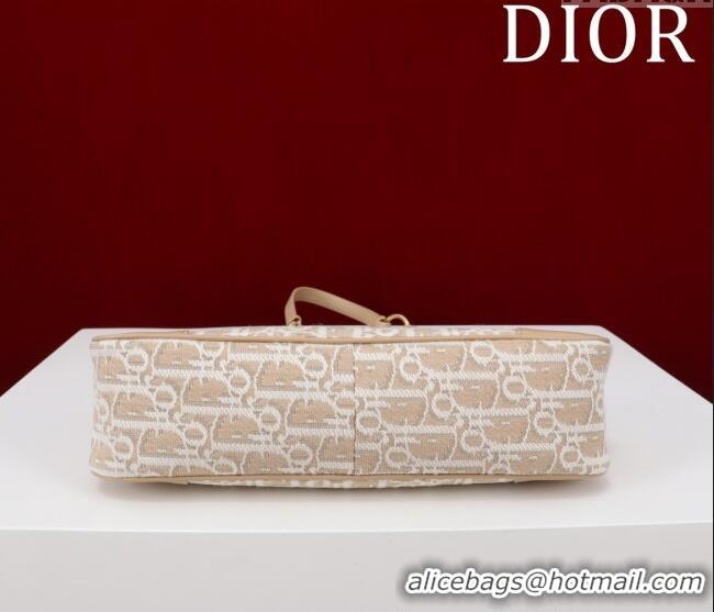 Buy Cheap Dior 30 Montaigne Wanderlust Mini Bag in Dior Oblique Chambray with Raffia Effect and Smooth Calfskin 1138 Bei