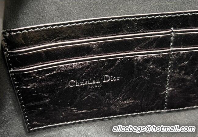 Buy Cheap Dior Diorstar Hobo Bag with Chain in Macrocannage Crinkled Calfskin 1141 Black 2025