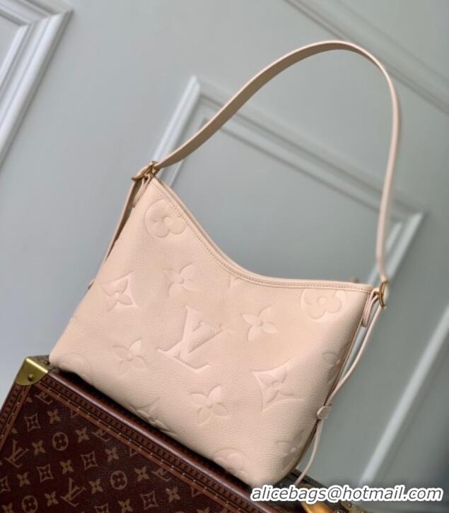 Unique Grade Louis Vuitton CarryAll PM Bag in Embossed Grained Cowhide Leather M14321 Sand Beige 2025