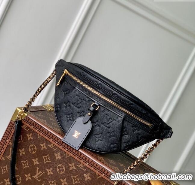 Top Grade Louis Vuitton High Rise PM bumbag in Monogram Leather M14353 Black 2025