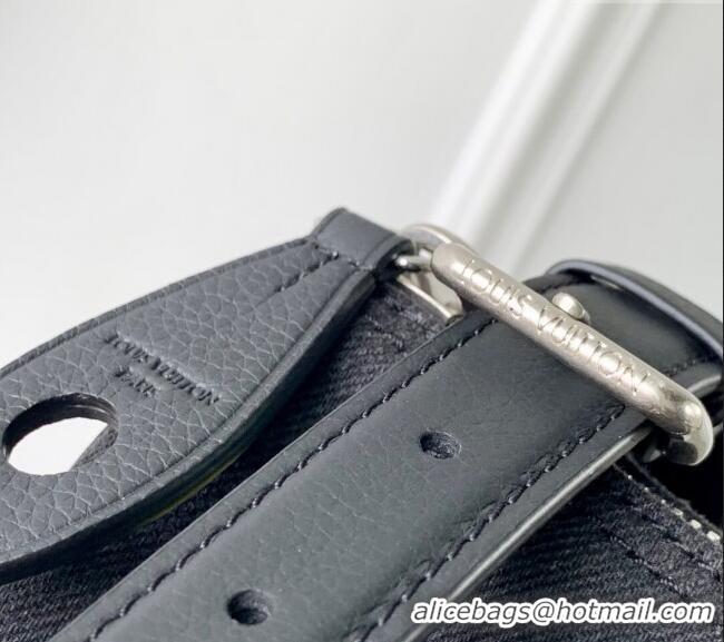 Reasonable Price Louis Vuitton Speedy Bandouliere 40 bag in Black LV Blason Denim M14136 2025