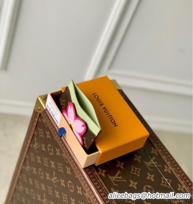 Market Sells Louis Vuitton LV x TM Card Holder Wallet in Sakura Brown Monogram Canvas with Cherry Blossom M13429 2025