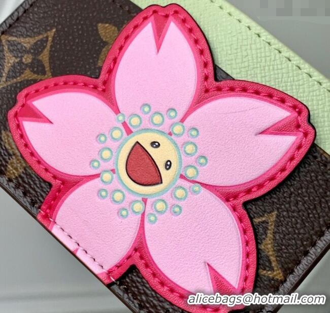 Market Sells Louis Vuitton LV x TM Card Holder Wallet in Sakura Brown Monogram Canvas with Cherry Blossom M13429 2025