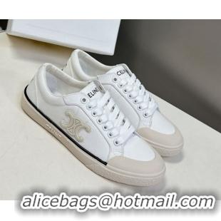 Low Cost Celine Alan Sneakers with Triomphe in Canvas White 0428112