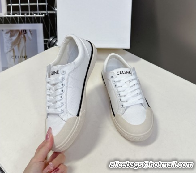 Low Cost Celine Alan Sneakers with Triomphe in Canvas White 0428112