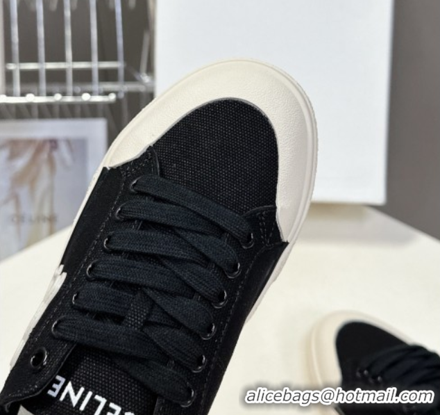 Top Grade Celine Alan Sneakers with Triomphe in Canvas Black 0428113
