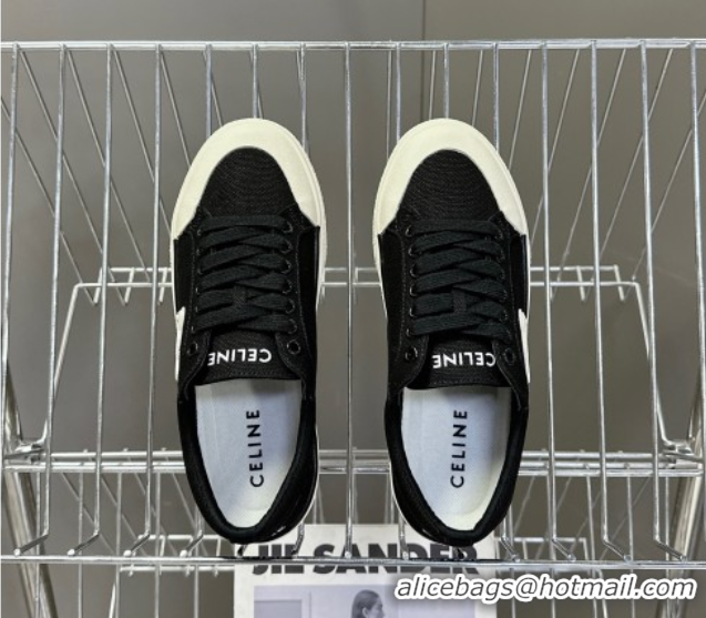 Top Grade Celine Alan Sneakers with Triomphe in Canvas Black 0428113