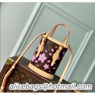 Inexpensive Louis Vuitton LV x TM Nano Bucket bag in Sakura Monogram Canvas with Cherry Blossom M13417 2025