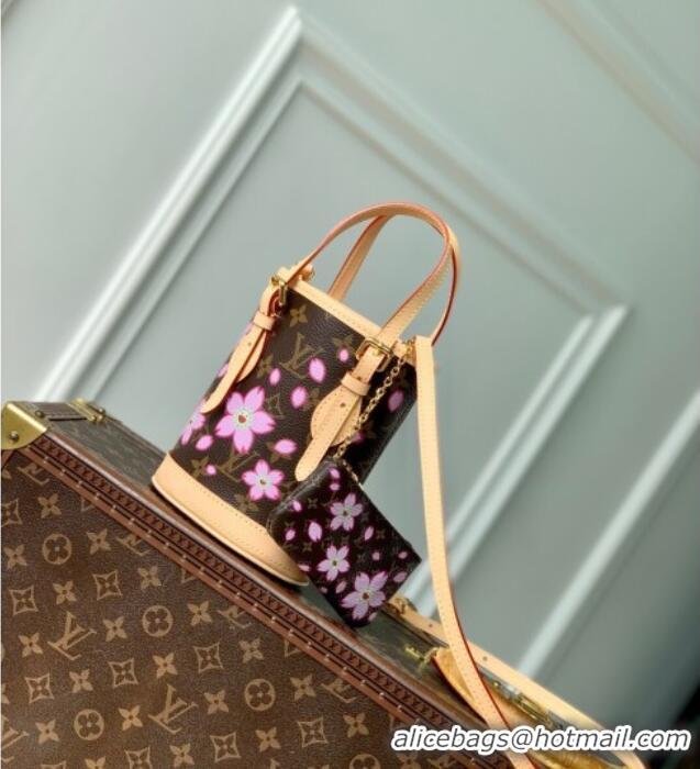 Inexpensive Louis Vuitton LV x TM Nano Bucket bag in Sakura Monogram Canvas with Cherry Blossom M13417 2025