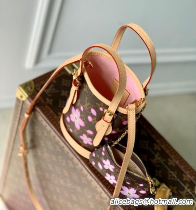 Inexpensive Louis Vuitton LV x TM Nano Bucket bag in Sakura Monogram Canvas with Cherry Blossom M13417 2025