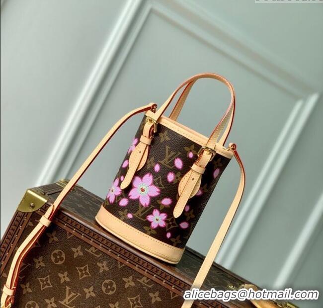 Inexpensive Louis Vuitton LV x TM Nano Bucket bag in Sakura Monogram Canvas with Cherry Blossom M13417 2025