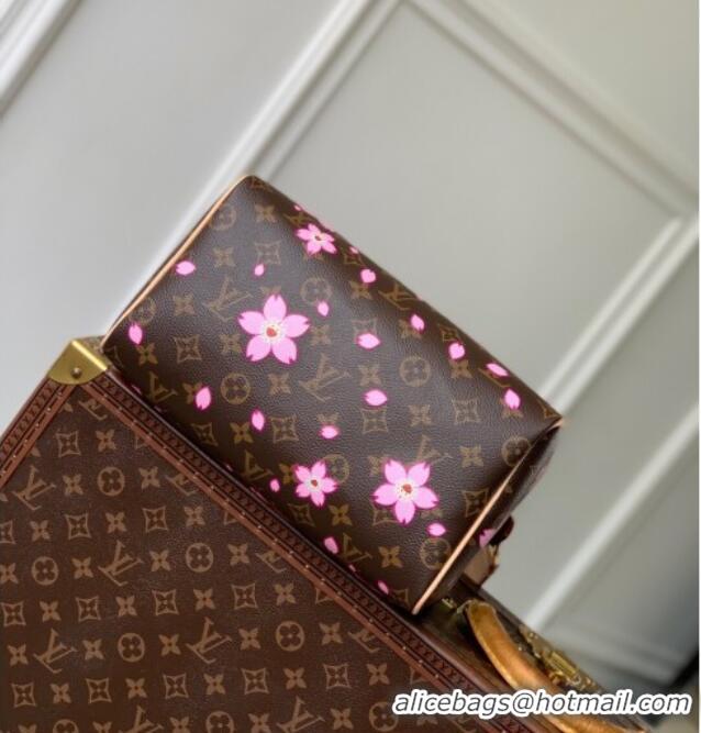 Luxury Cheap Louis Vuitton LV x TM Speedy Bandouliere 25 bag in Sakura Monogram Canvas with Cherry Blossom M14174 2025