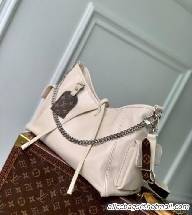 Top Grade Louis Vuitton CarryAll Cargo Vibe PM Bag in Lambskin leather Vanilla M12919 White 2025
