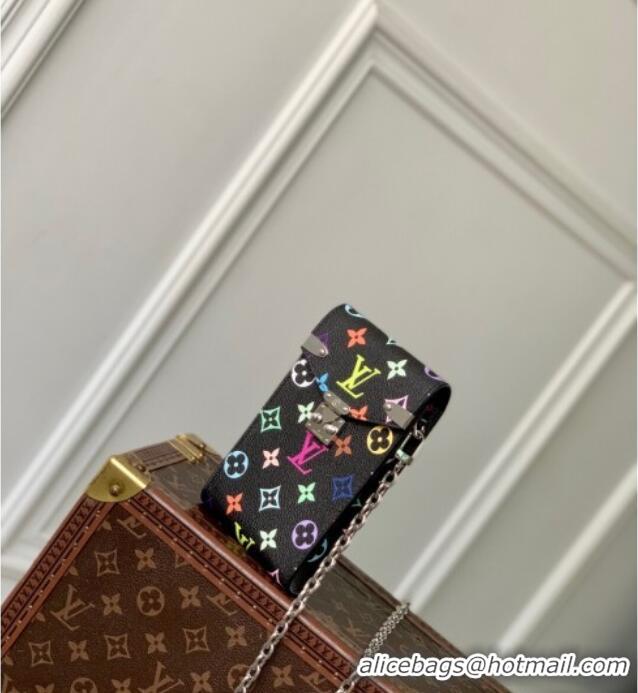 Famous Brand Louis Vuitton LV x TM Phone Pouch Metis in Multicolored Monogram Canvas M14098 Black 2025