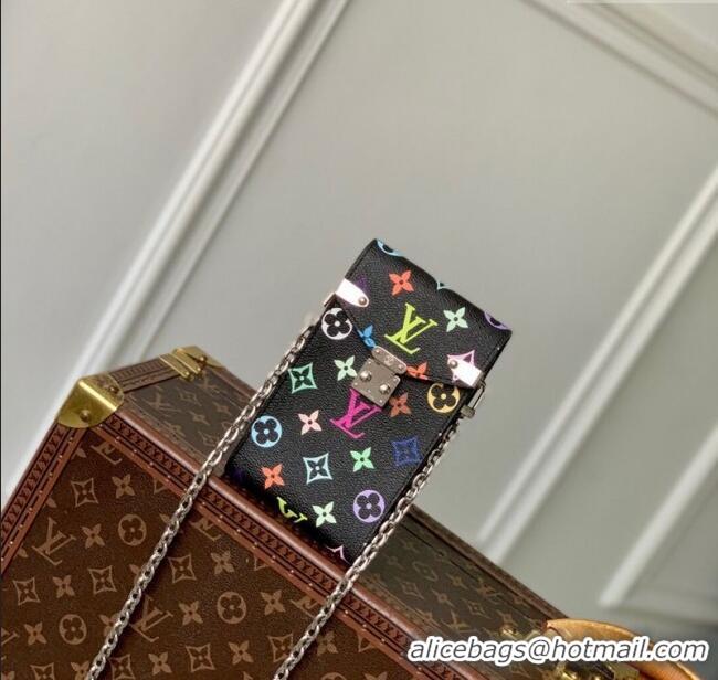 Famous Brand Louis Vuitton LV x TM Phone Pouch Metis in Multicolored Monogram Canvas M14098 Black 2025