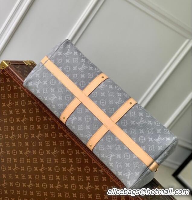 Top Quality Louis Vuitton Keepall Bandouliere 45 travel bag in Cloudy Grey Certified Organic Cotton M13748 2025