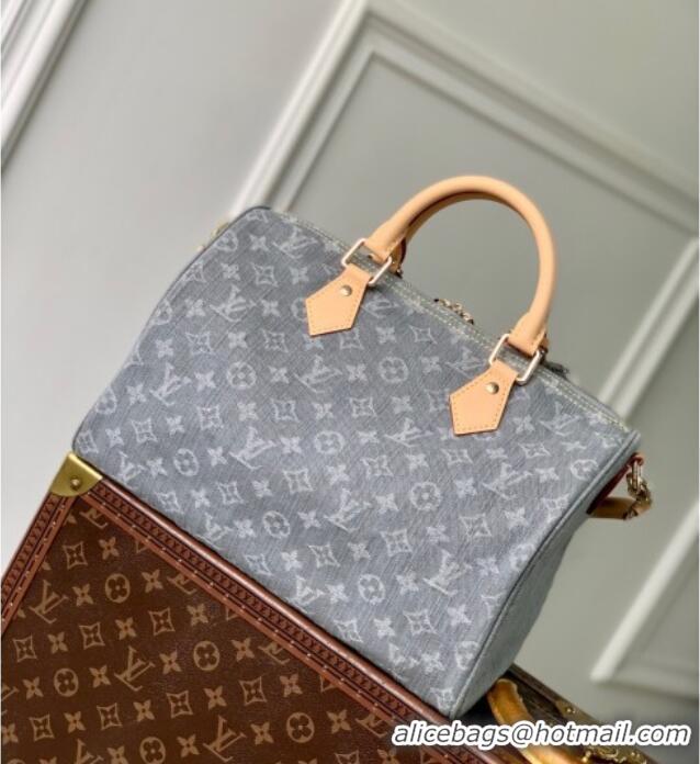 Famous Brand Louis Vuitton Speedy Soft 30 bag in Cloudy Grey Certified Organic Cotton M13344 2025