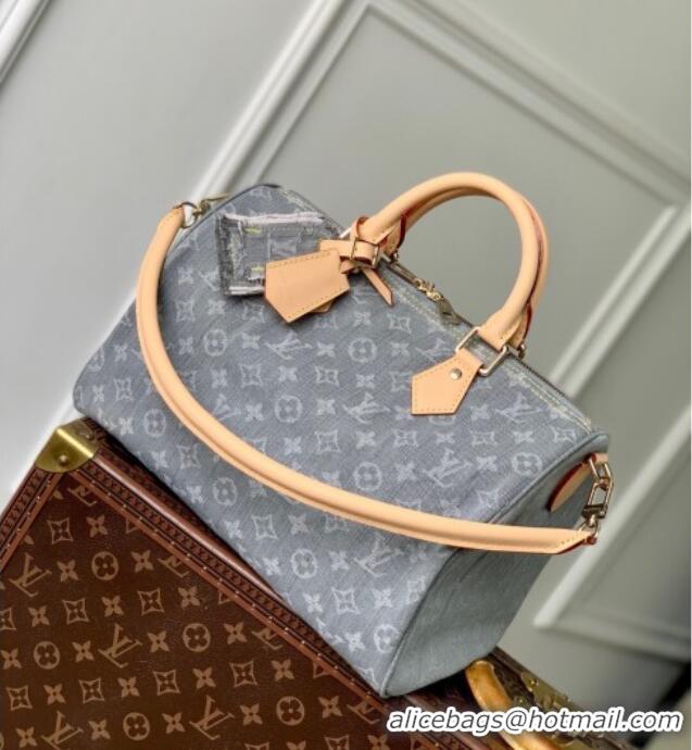 Famous Brand Louis Vuitton Speedy Soft 30 bag in Cloudy Grey Certified Organic Cotton M13344 2025
