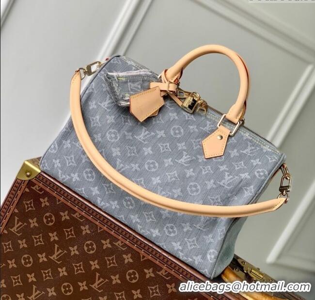 Famous Brand Louis Vuitton Speedy Soft 30 bag in Cloudy Grey Certified Organic Cotton M13344 2025