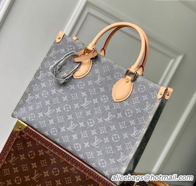 Cheap Price Louis Vuitton OnTheGo MM bag in Cloudy Grey Certified Organic Cotton M13189 2025