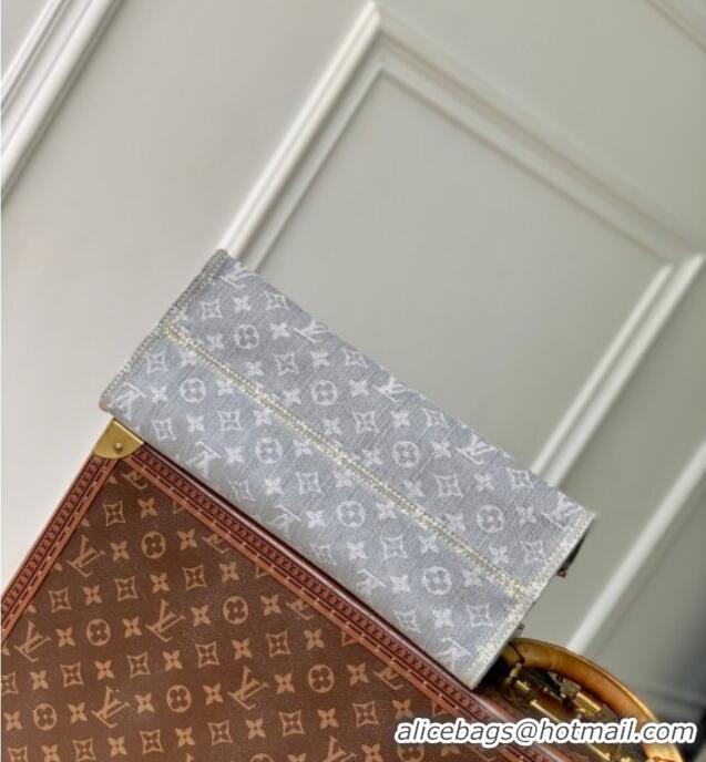Cheap Price Louis Vuitton OnTheGo MM bag in Cloudy Grey Certified Organic Cotton M13189 2025