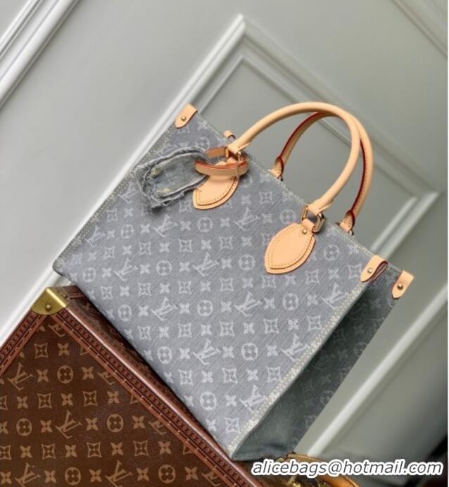Cheap Price Louis Vuitton OnTheGo MM bag in Cloudy Grey Certified Organic Cotton M13189 2025