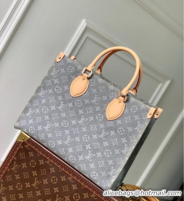 Cheap Price Louis Vuitton OnTheGo MM bag in Cloudy Grey Certified Organic Cotton M13189 2025