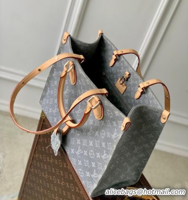 Cheap Price Louis Vuitton OnTheGo MM bag in Cloudy Grey Certified Organic Cotton M13189 2025