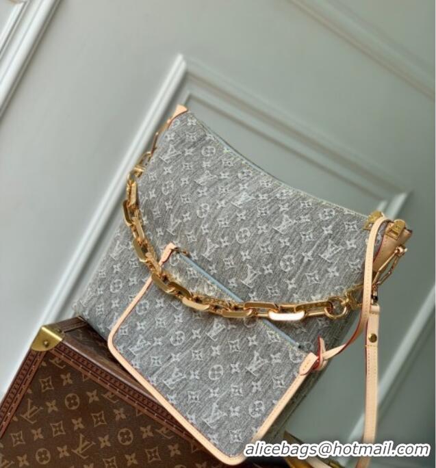Well Crafted Louis Vuitton Coussin Hobo MM bag in Cloudy Grey Certified Organic Cotton M13390 2025