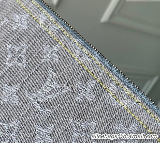 Top Grade Louis Vuitton Zippy Wallet in Cloudy Grey Certified Organic Cotton M13214 2025
