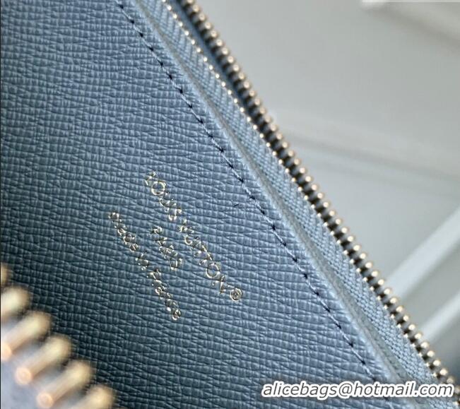 Top Grade Louis Vuitton Zippy Wallet in Cloudy Grey Certified Organic Cotton M13214 2025