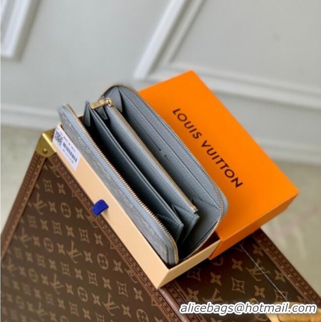 Top Grade Louis Vuitton Zippy Wallet in Cloudy Grey Certified Organic Cotton M13214 2025
