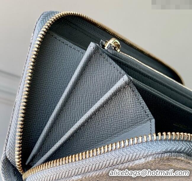 Top Grade Louis Vuitton Zippy Wallet in Cloudy Grey Certified Organic Cotton M13214 2025