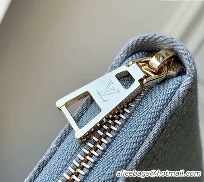 Top Grade Louis Vuitton Zippy Wallet in Cloudy Grey Certified Organic Cotton M13214 2025