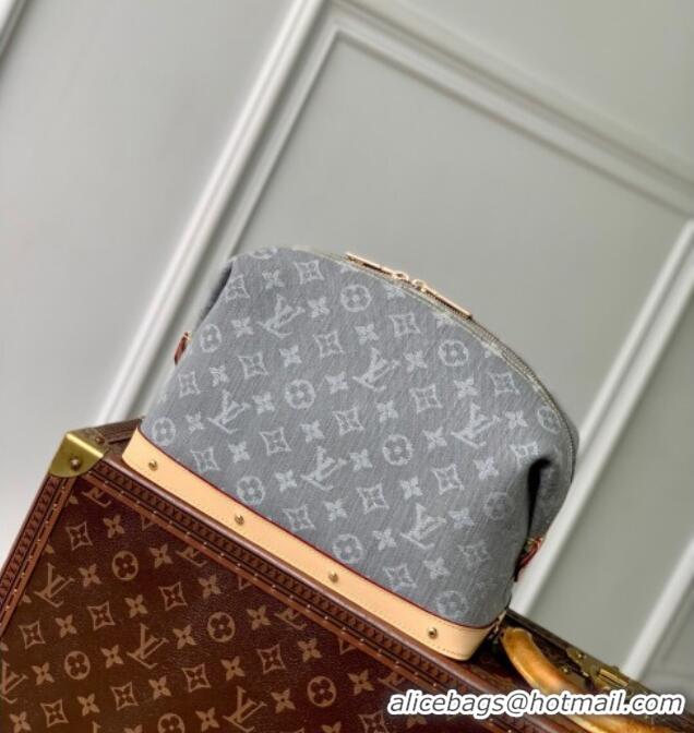 Top Grade Louis Vuitton Cosmetic Pouch GM in Cloudy Grey Certified Organic Cotton M13750 2025
