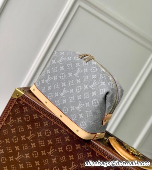 Top Grade Louis Vuitton Cosmetic Pouch GM in Cloudy Grey Certified Organic Cotton M13750 2025
