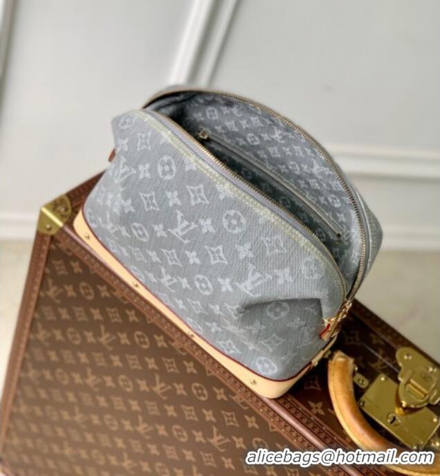 Top Grade Louis Vuitton Cosmetic Pouch GM in Cloudy Grey Certified Organic Cotton M13750 2025