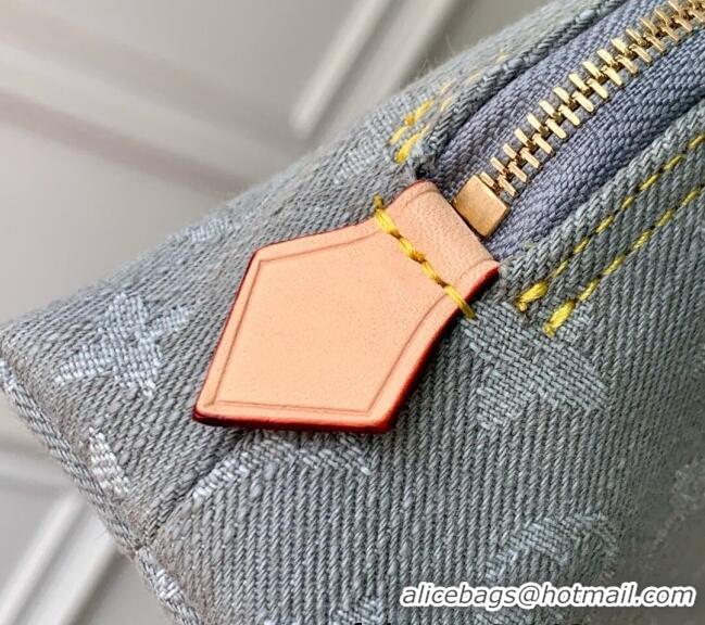 Top Grade Louis Vuitton Cosmetic Pouch PM in Cloudy Grey Certified Organic Cotton M13751 2025