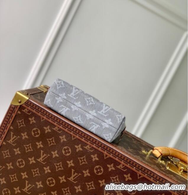 Top Grade Louis Vuitton Cosmetic Pouch PM in Cloudy Grey Certified Organic Cotton M13751 2025