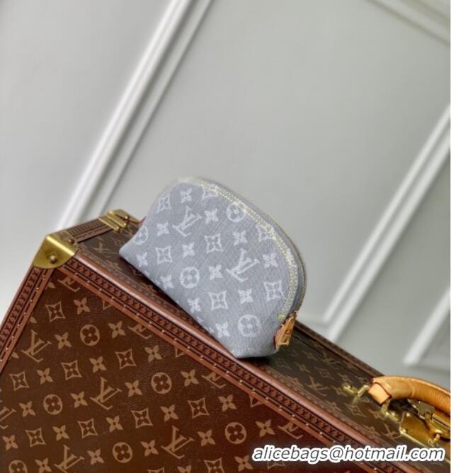 Top Grade Louis Vuitton Cosmetic Pouch PM in Cloudy Grey Certified Organic Cotton M13751 2025