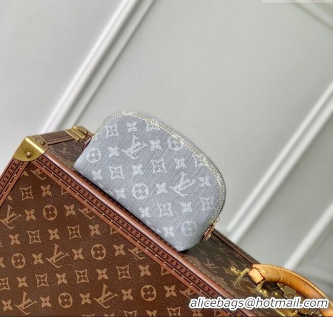 Top Grade Louis Vuitton Cosmetic Pouch PM in Cloudy Grey Certified Organic Cotton M13751 2025
