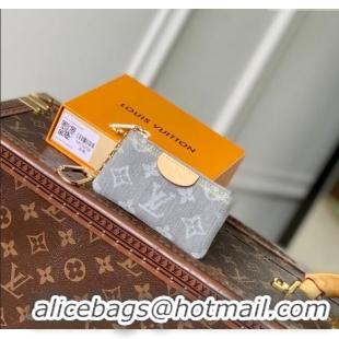 Best Price Louis Vuitton Key Pouch in Cloudy Grey Certified Organic Cotton Denim Washed Grey M13208 2025